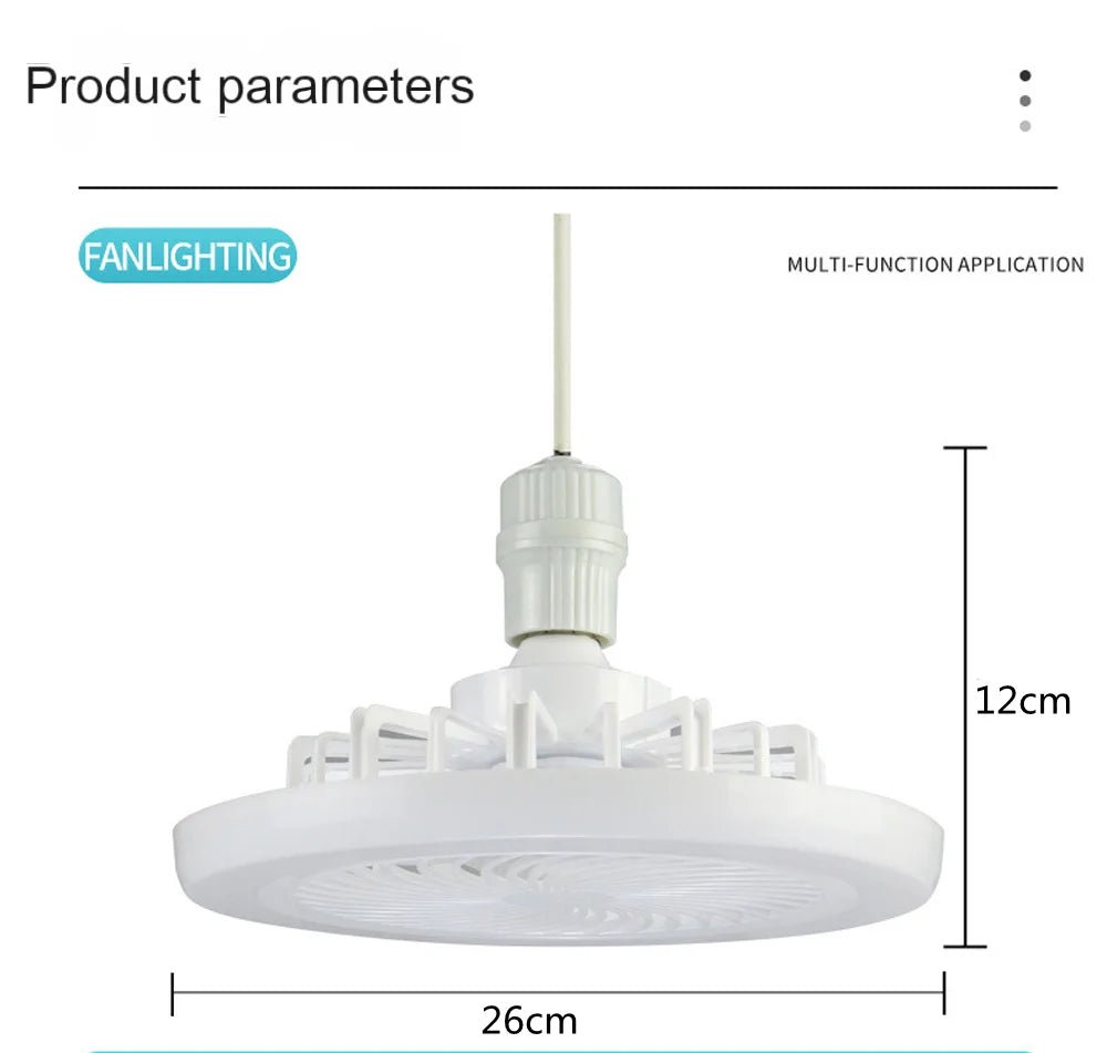 Smart Remote Control Ceiling Fan with LED Lighting Ceiling Fan with Lights Remote Control E27 Converter Base for Living Room - Figgostyle