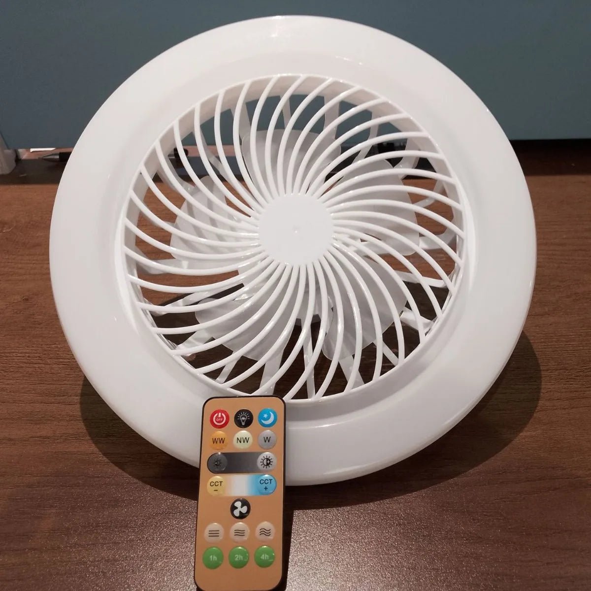 Smart Remote Control Ceiling Fan with LED Lighting Ceiling Fan with Lights Remote Control E27 Converter Base for Living Room - Figgostyle