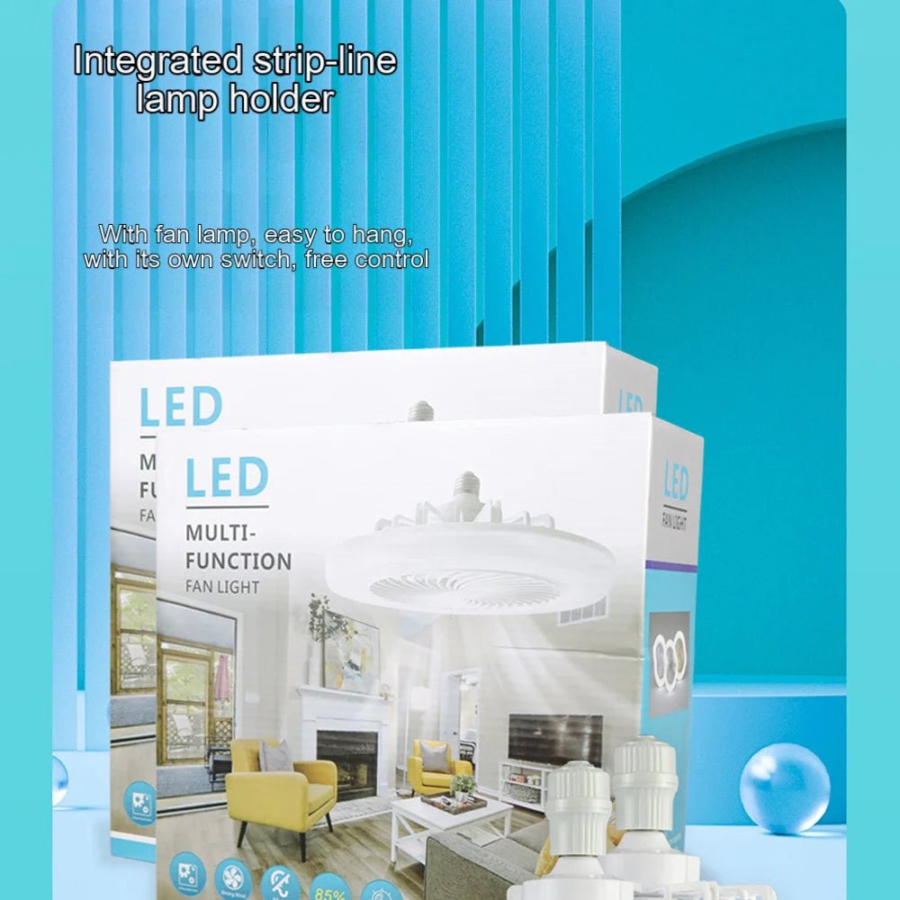 Smart Remote Control Ceiling Fan with LED Lighting Ceiling Fan with Lights Remote Control E27 Converter Base for Living Room - Figgostyle