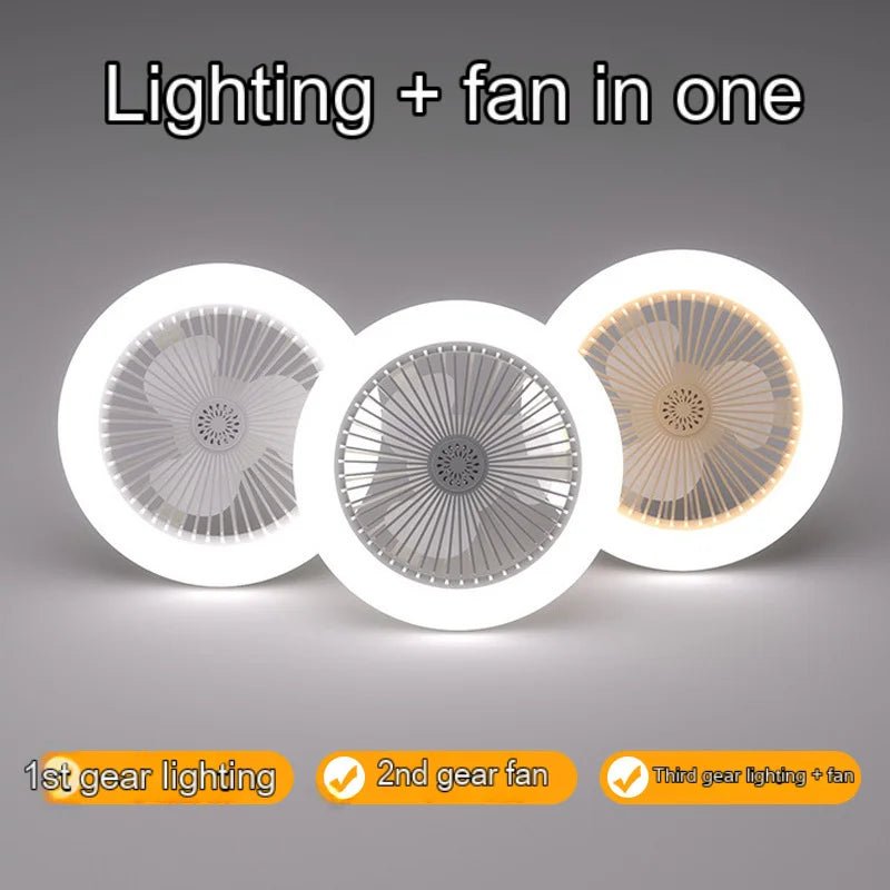 Smart Remote Control Ceiling Fan with LED Lighting Ceiling Fan with Lights Remote Control E27 Converter Base for Living Room - Figgostyle
