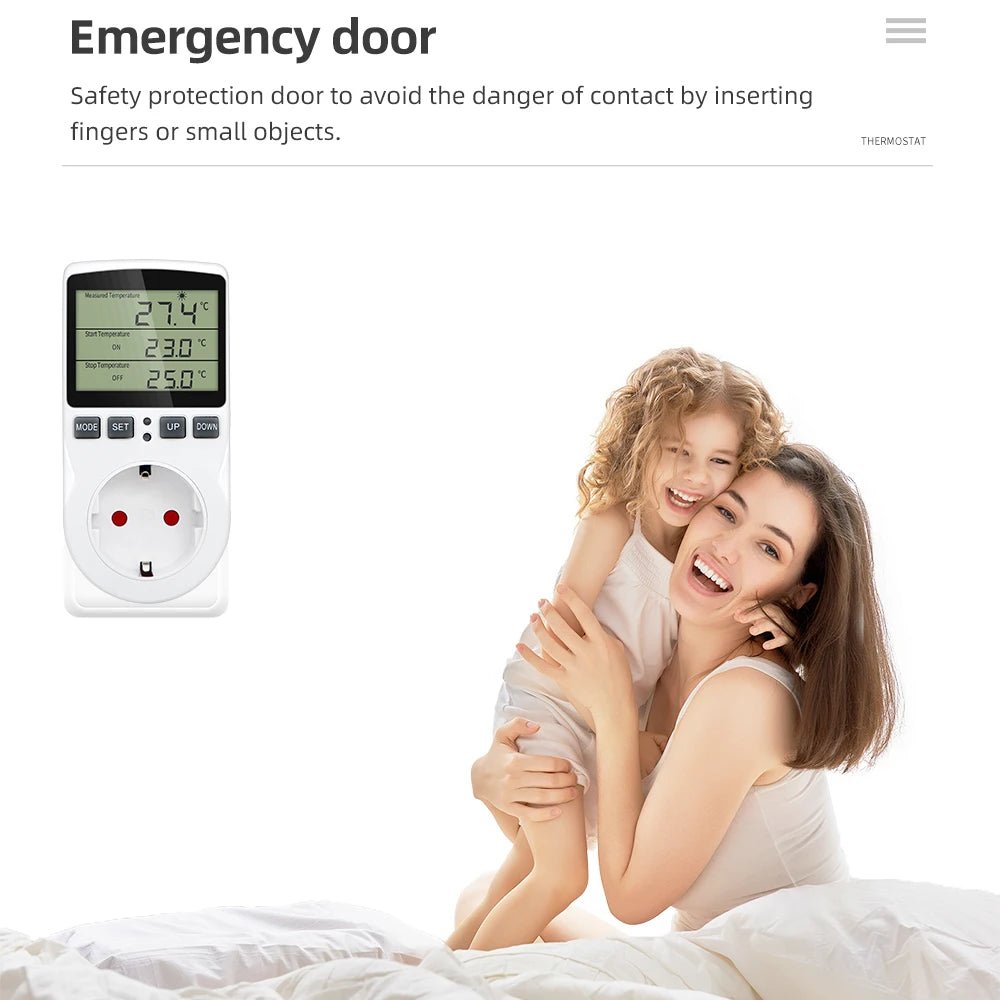 Smart Thermostat EU US UK AU FR Plug Timer Socket Multi - Function Temperature Controller Switch for Heating Cooling - Figgostyle