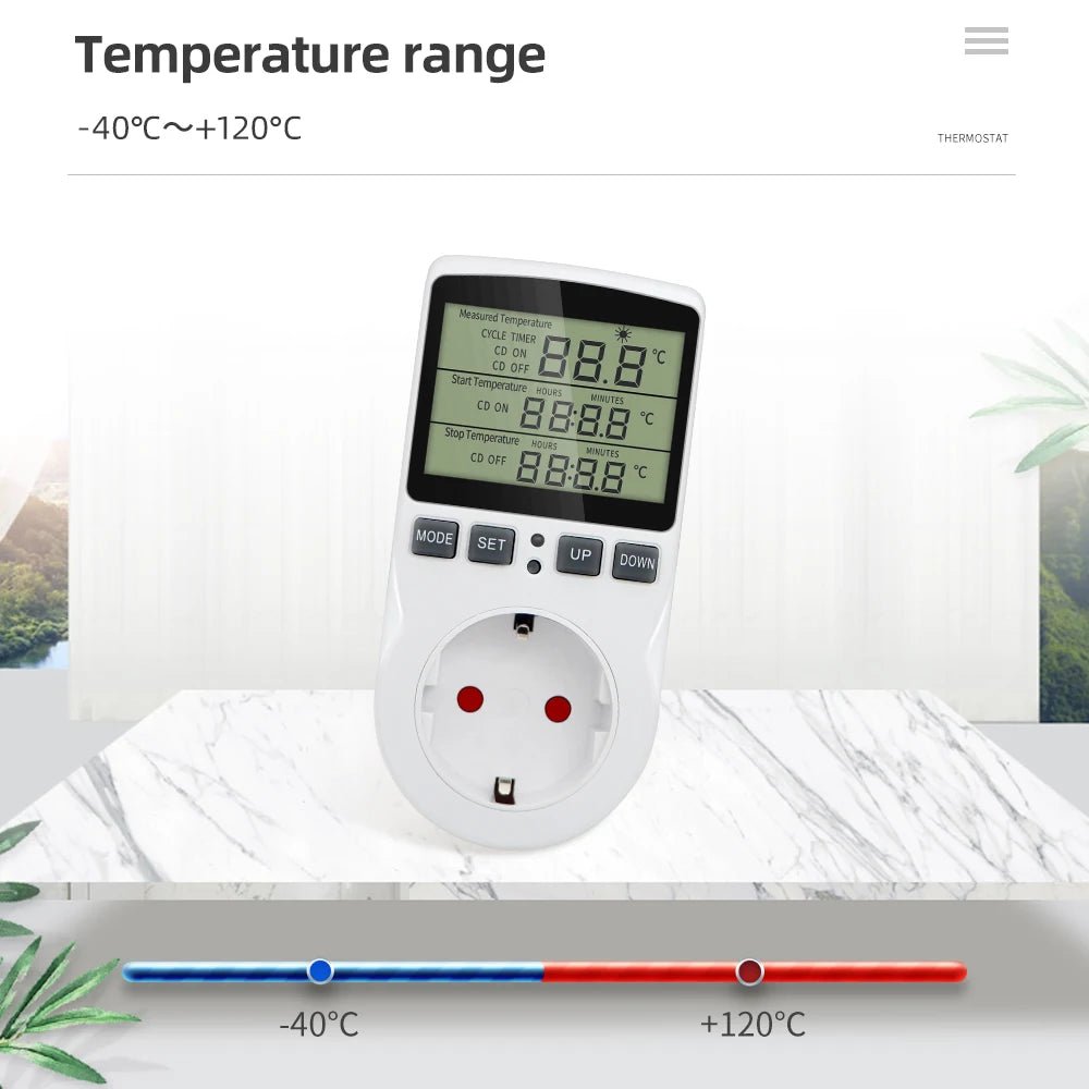 Smart Thermostat EU US UK AU FR Plug Timer Socket Multi - Function Temperature Controller Switch for Heating Cooling - Figgostyle