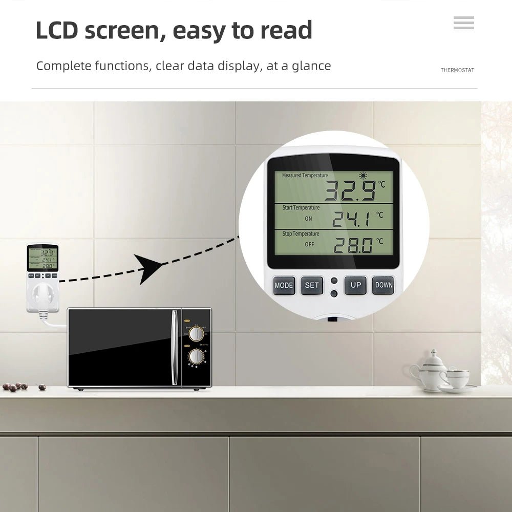 Smart Thermostat EU US UK AU FR Plug Timer Socket Multi - Function Temperature Controller Switch for Heating Cooling - Figgostyle