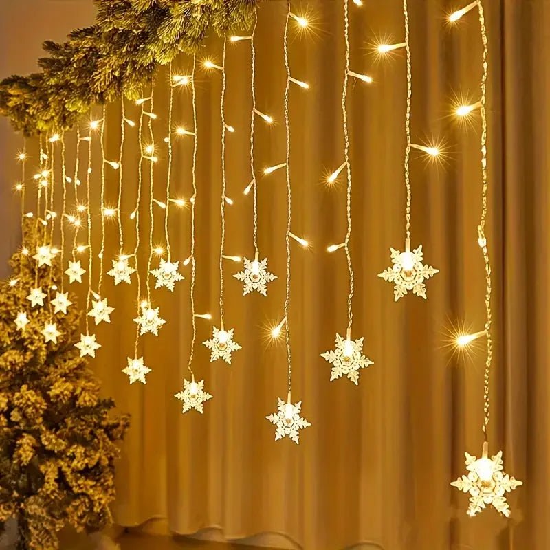 Snowflake LED Curtain Lights ❄️✨ - Figgostyle