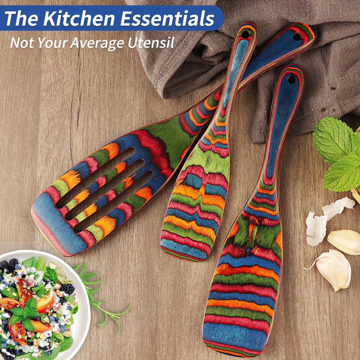 Spurtle Set, Wooden Utensils for Cooking - Figgostyle