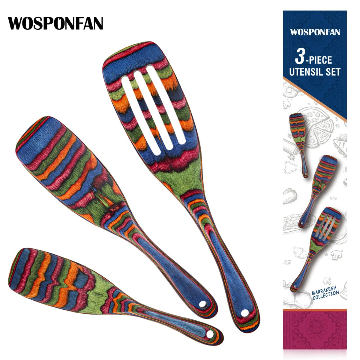 Spurtle Set, Wooden Utensils for Cooking - Figgostyle