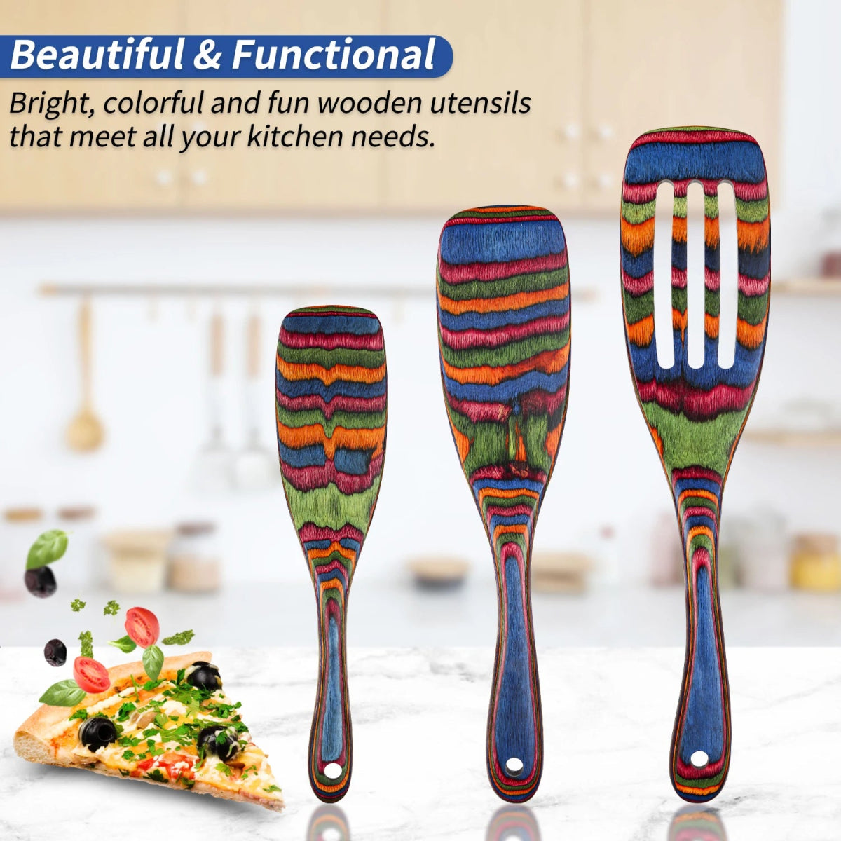 Spurtle Set, Wooden Utensils for Cooking - Figgostyle