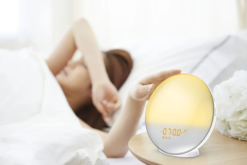 Sunrise Alarm Clock Wake Up Light Clock Sunrise/Sunset Simulation Digital Clock with Night Light FM Radio Desk Clocks - Figgostyle