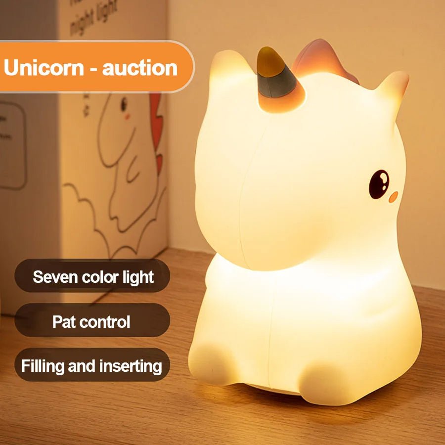 unicorn Cute Silicone LED Night Light For Kids children - Figgostyle