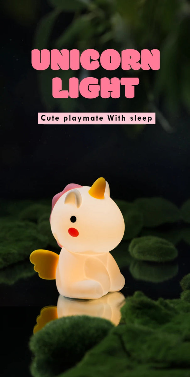 unicorn Cute Silicone LED Night Light For Kids children - Figgostyle