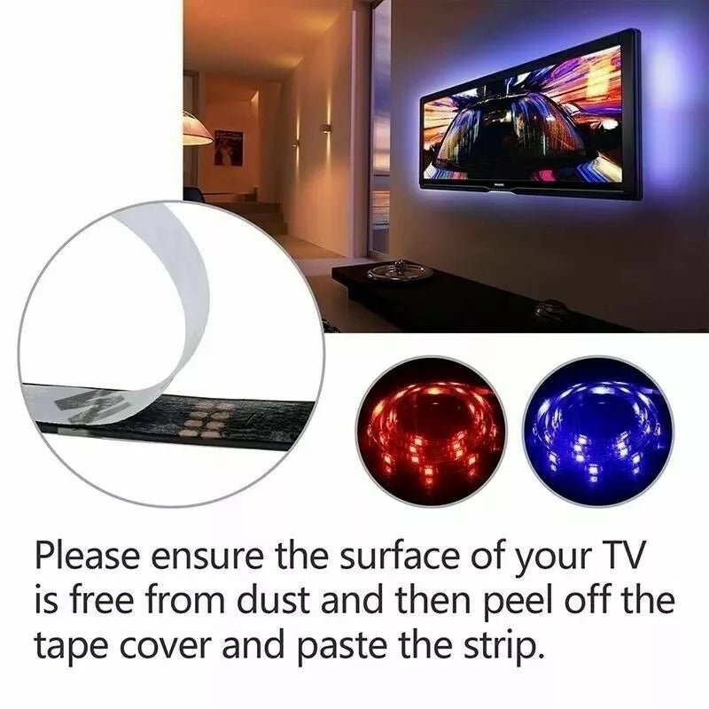 USB Led Lights for 55 - 75 Inch TV Led Backlight RGB Strip Lights Music Sync Color Changing Bluetooth App Control For Gaming Room - Figgostyle