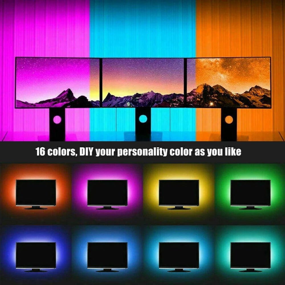 USB Led Lights for 55 - 75 Inch TV Led Backlight RGB Strip Lights Music Sync Color Changing Bluetooth App Control For Gaming Room - Figgostyle