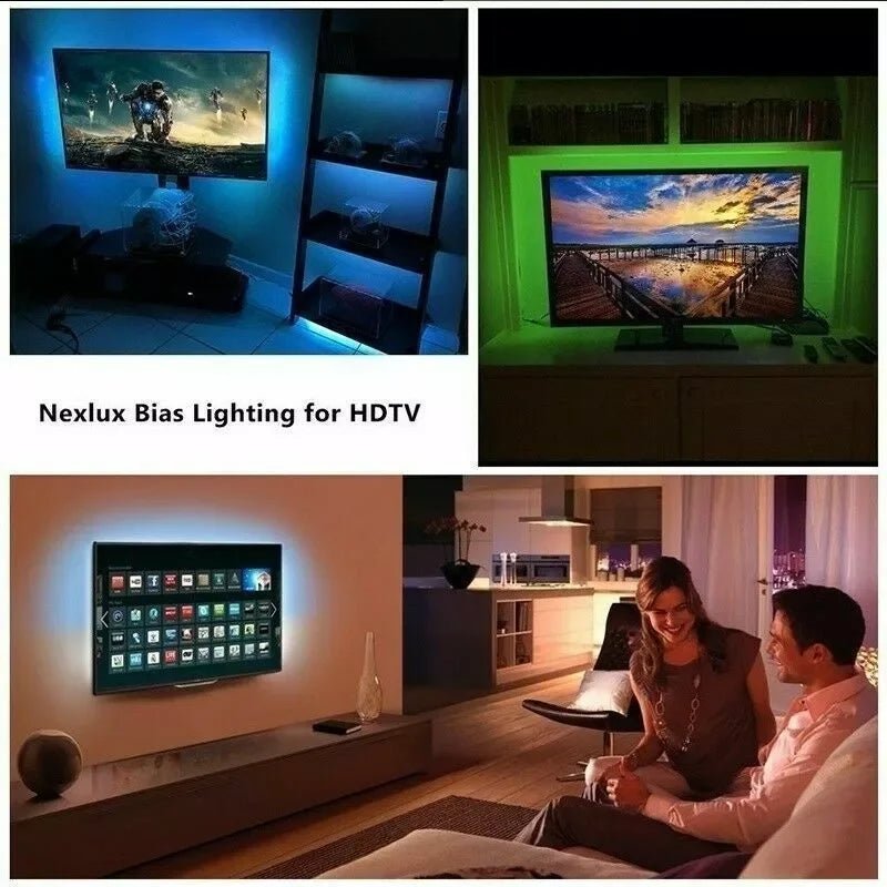 USB Led Lights for 55 - 75 Inch TV Led Backlight RGB Strip Lights Music Sync Color Changing Bluetooth App Control For Gaming Room - Figgostyle