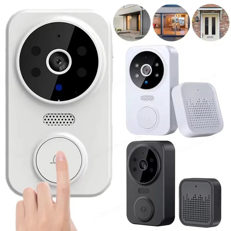 WiFi Smart Audio Doorbell Camera 2 - Way Audio Wireless Visual Intercom Doorbell with Remote Monitor Indoor Outdoor Surveillance - Figgostyle