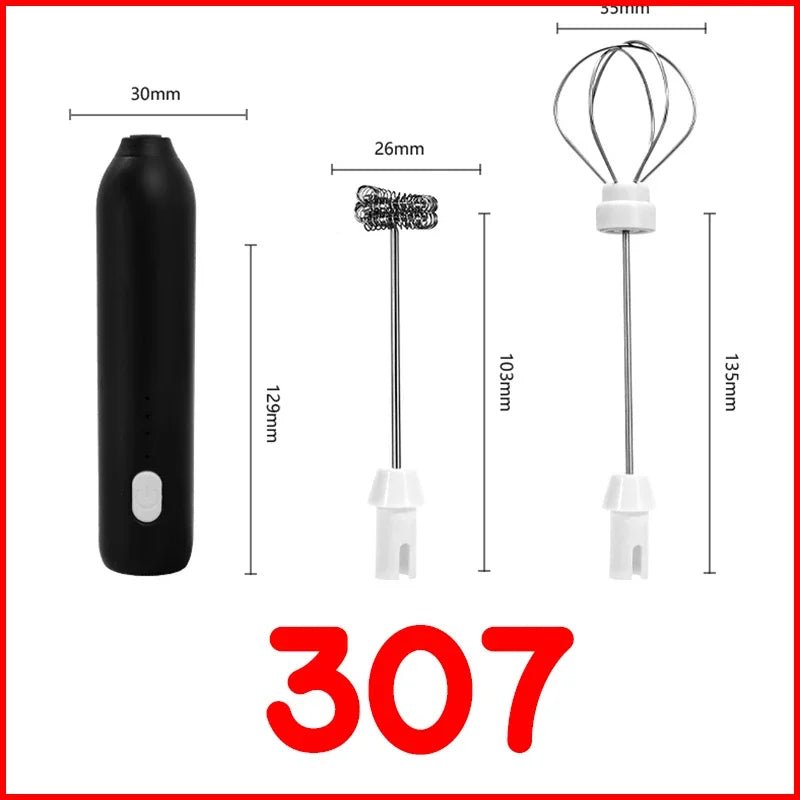 Wireless Milk Frother Electric Type - C Handheld Blender Stainless Steel Mini Coffee Maker Whisk Mixer For Coffee Cappuccino Cream - Figgostyle
