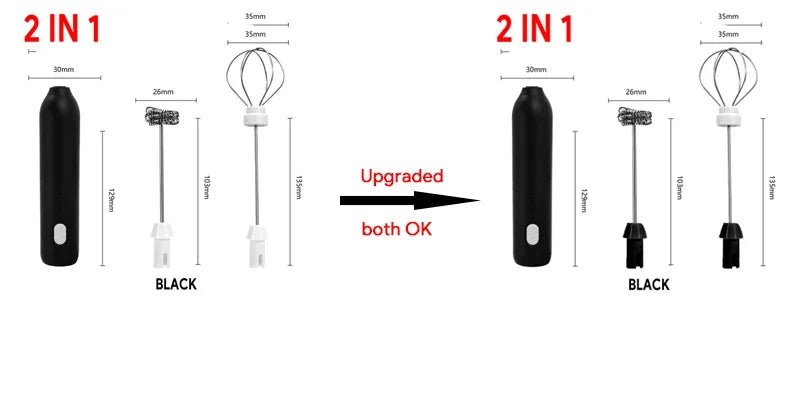 Wireless Milk Frother Electric Type - C Handheld Blender Stainless Steel Mini Coffee Maker Whisk Mixer For Coffee Cappuccino Cream - Figgostyle