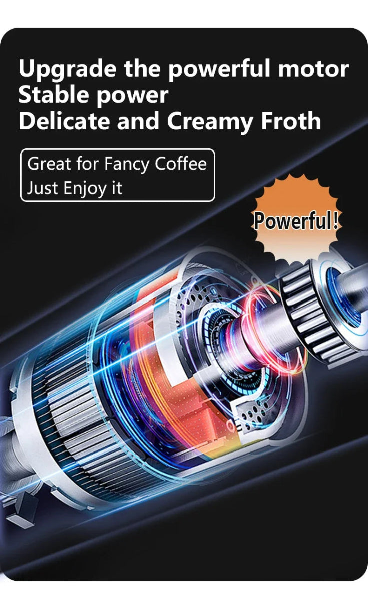 Wireless Milk Frother Electric Type - C Handheld Blender Stainless Steel Mini Coffee Maker Whisk Mixer For Coffee Cappuccino Cream - Figgostyle