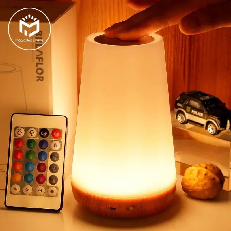 13 Color Changing Night Light RGB Remote Control Touch Dimmable Lamp Portable Table Bedside Lamps USB Rechargeable Night Lamp - Figgostyle