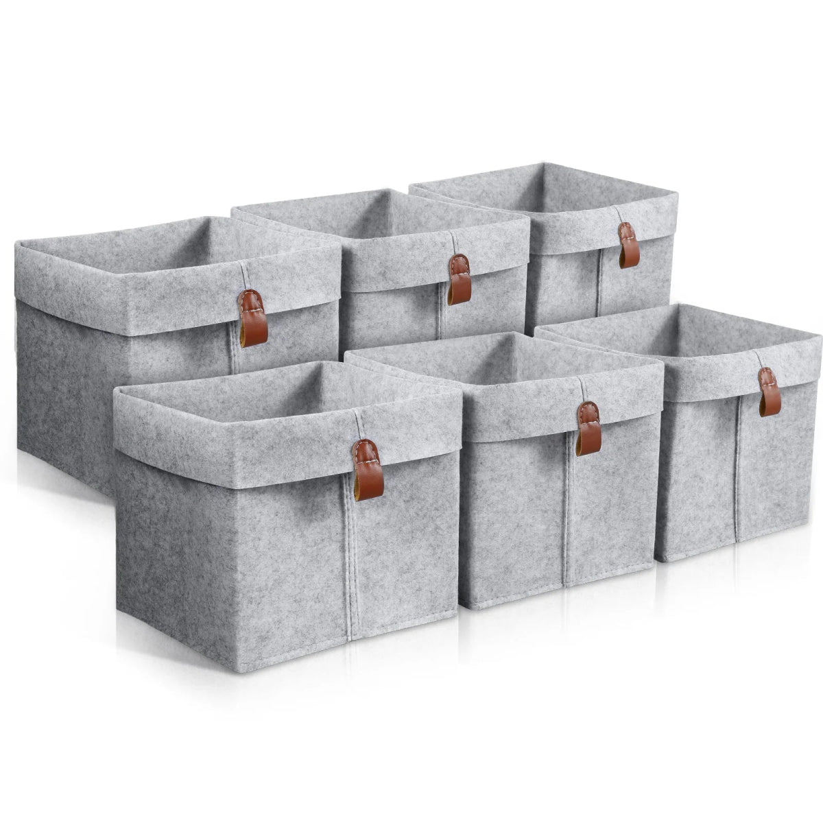 1/6Pcs Storage Cubes Closet Clothes Shoes Storage Containers Foldable Felt Fabric Cube Storage Bins Toy Cube Baskets Saves Space - Figgostyle