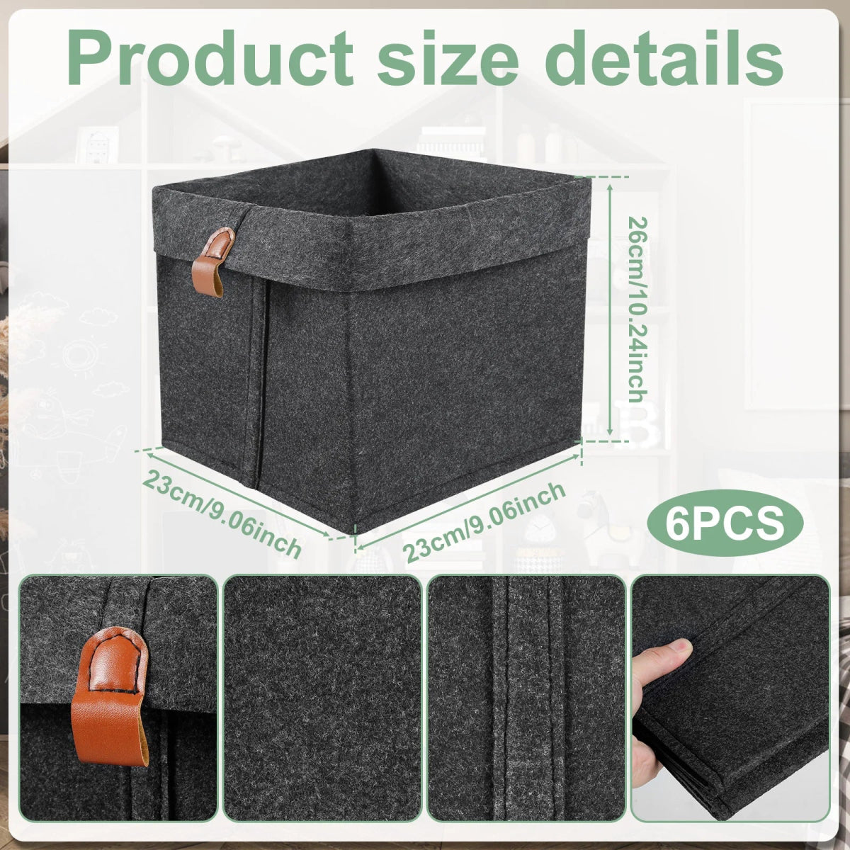 1/6Pcs Storage Cubes Closet Clothes Shoes Storage Containers Foldable Felt Fabric Cube Storage Bins Toy Cube Baskets Saves Space - Figgostyle