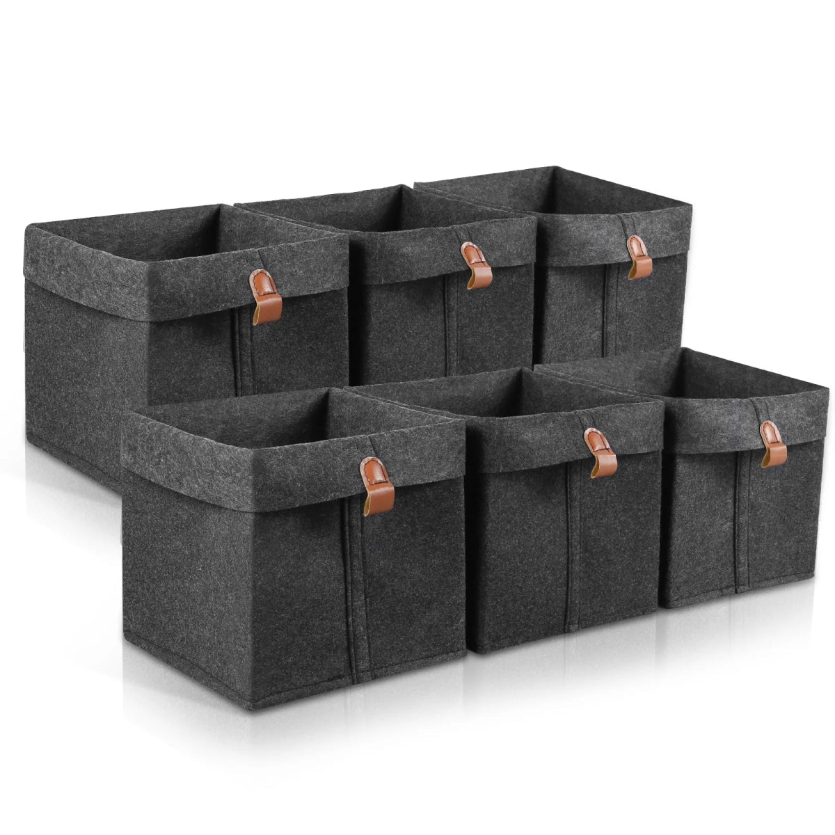 1/6Pcs Storage Cubes Closet Clothes Shoes Storage Containers Foldable Felt Fabric Cube Storage Bins Toy Cube Baskets Saves Space - Figgostyle