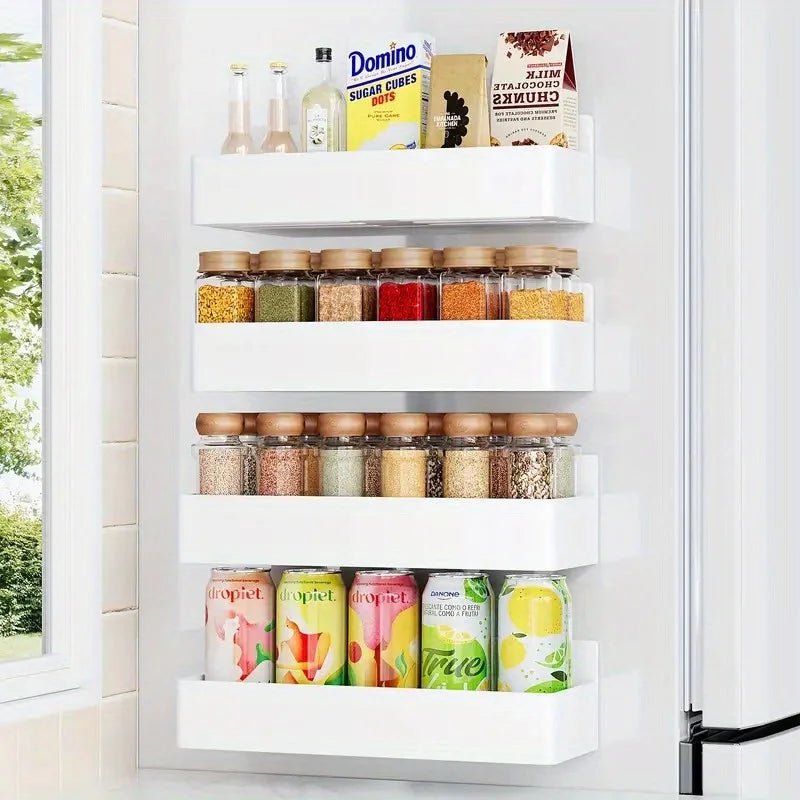2pcs Storage Magnetic Basket For Fridge Multifunctional Kitchen Storage Rack Saving Space Storage Basket For Refrigerator Fridge - Figgostyle