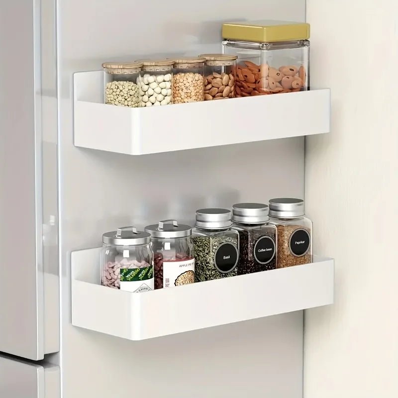 2pcs Storage Magnetic Basket For Fridge Multifunctional Kitchen Storage Rack Saving Space Storage Basket For Refrigerator Fridge - Figgostyle