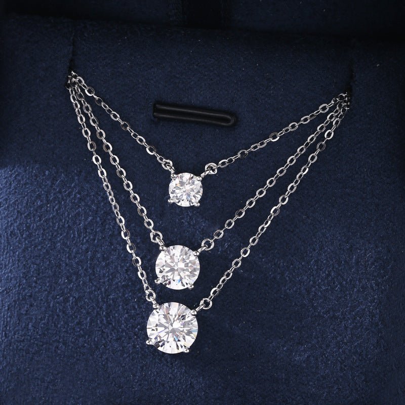 925 Sterling Silver Diamond Necklace - Figgostyle