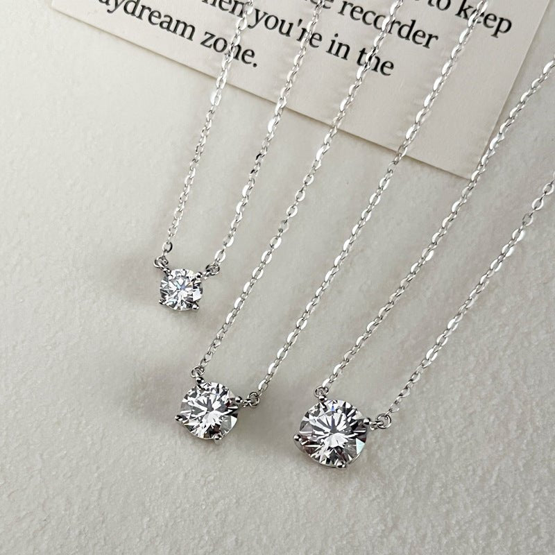 925 Sterling Silver Diamond Necklace - Figgostyle