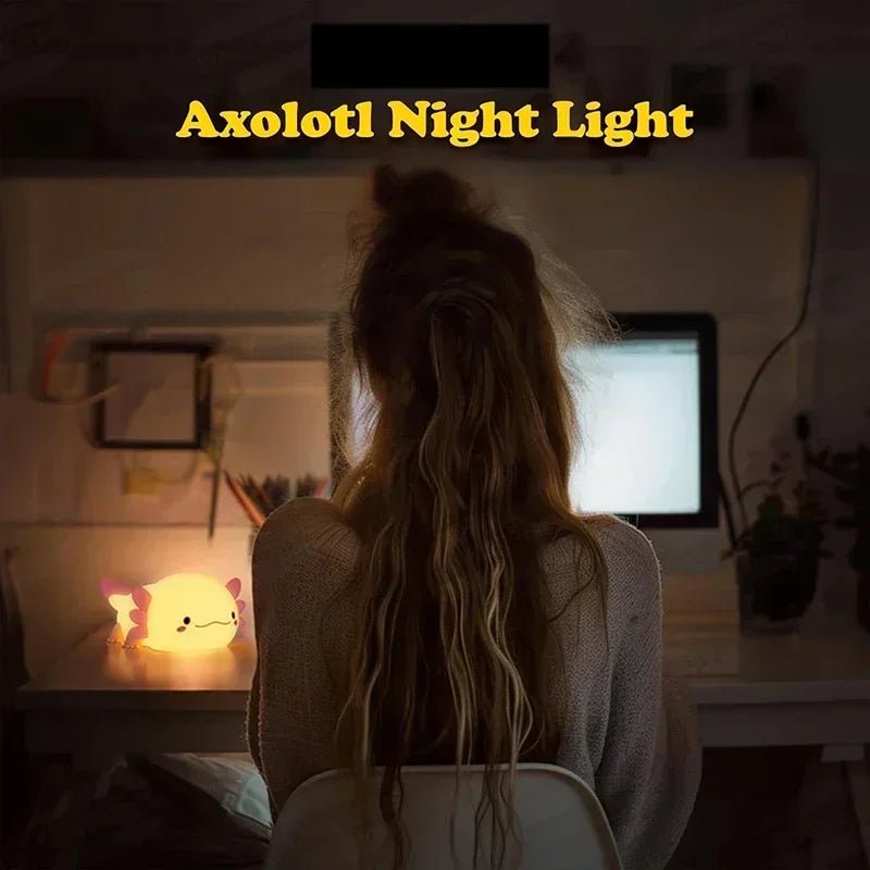 Axolotl Night Light, Cute Lamp with Touch Control - Figgostyle