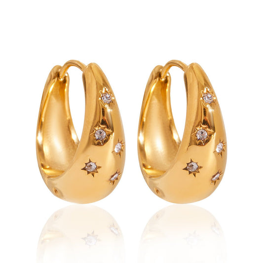 Chubby earrings with white diamonds - Figgostyle