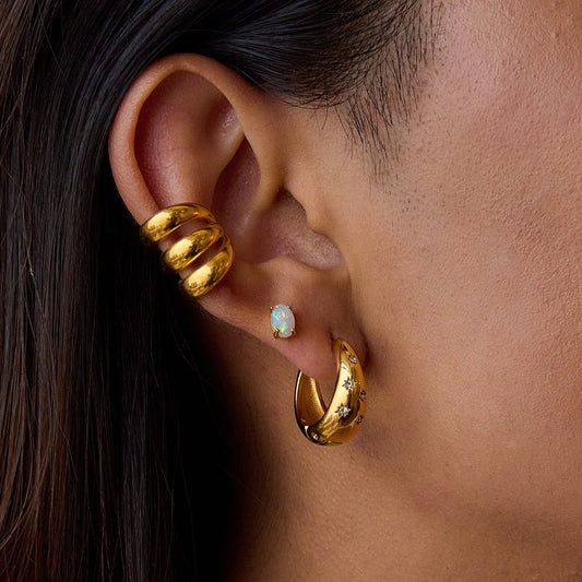 Chubby earrings with white diamonds - Figgostyle