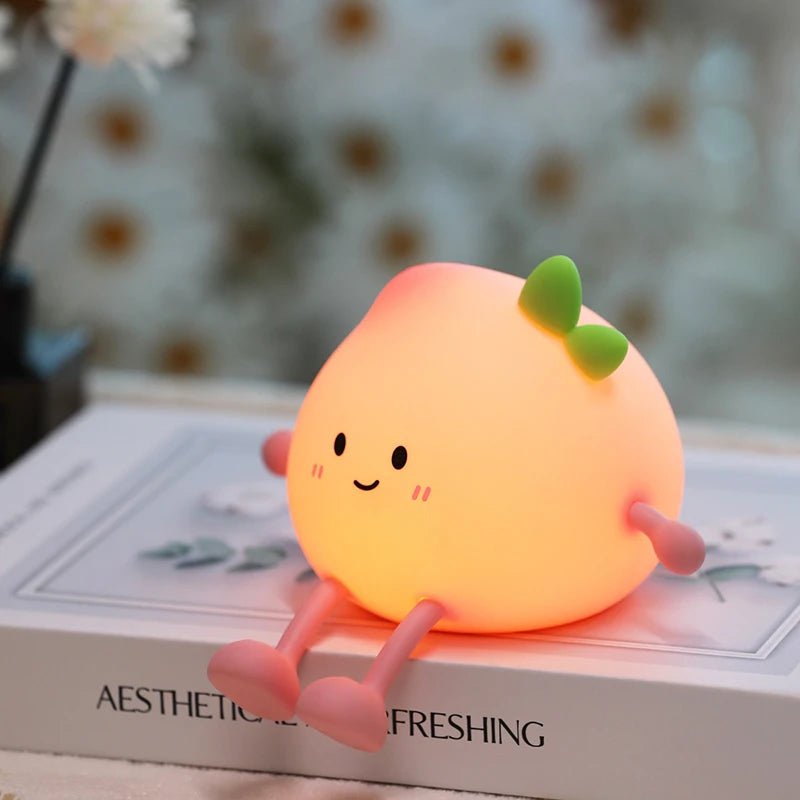 Cute Peach Pear Fruit Night Light - Figgostyle