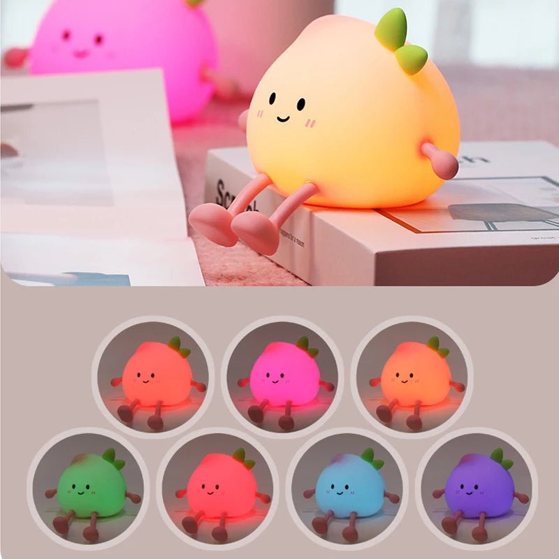 Cute Peach Pear Fruit Night Light - Figgostyle