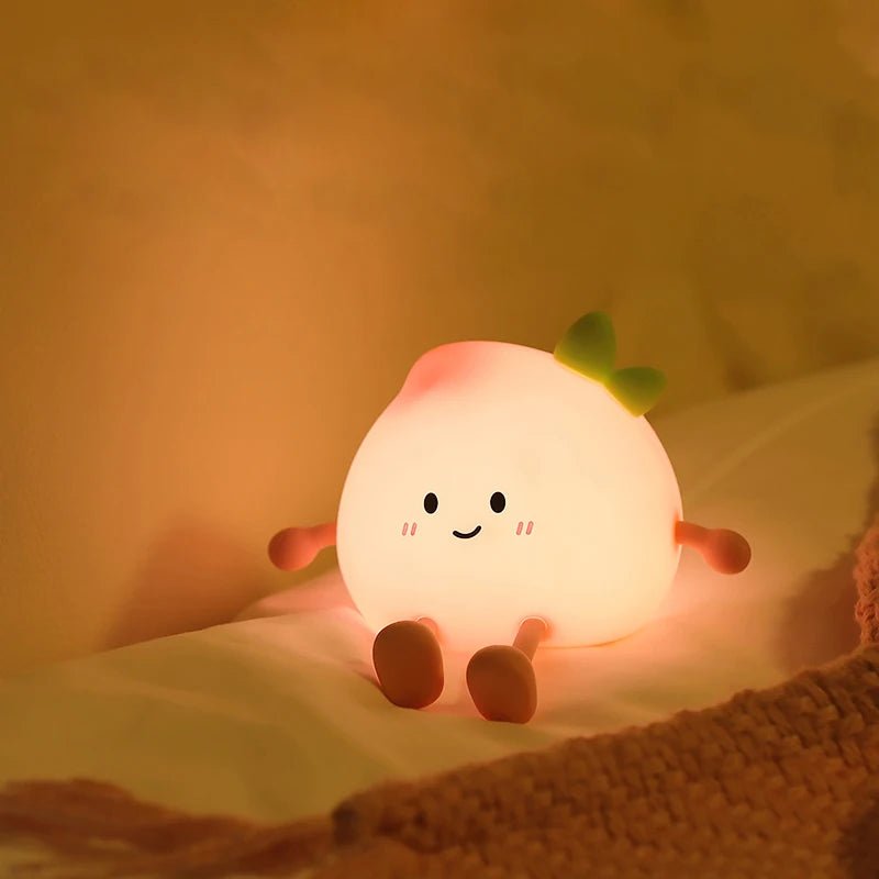 Cute Peach Pear Fruit Night Light - Figgostyle