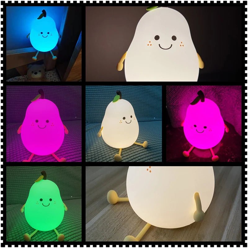 Cute Peach Pear Fruit Night Light - Figgostyle