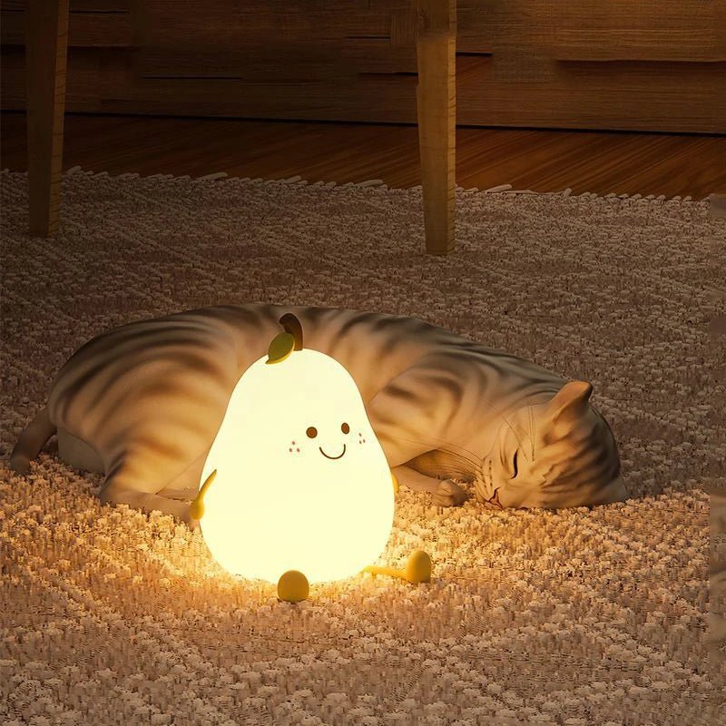 Cute Peach Pear Fruit Night Light - Figgostyle