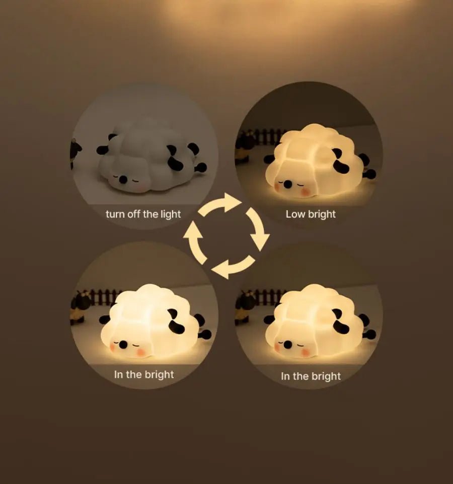 Cute Silicone Night Lights Sheep Cartoon Bedroom Lamp - Figgostyle