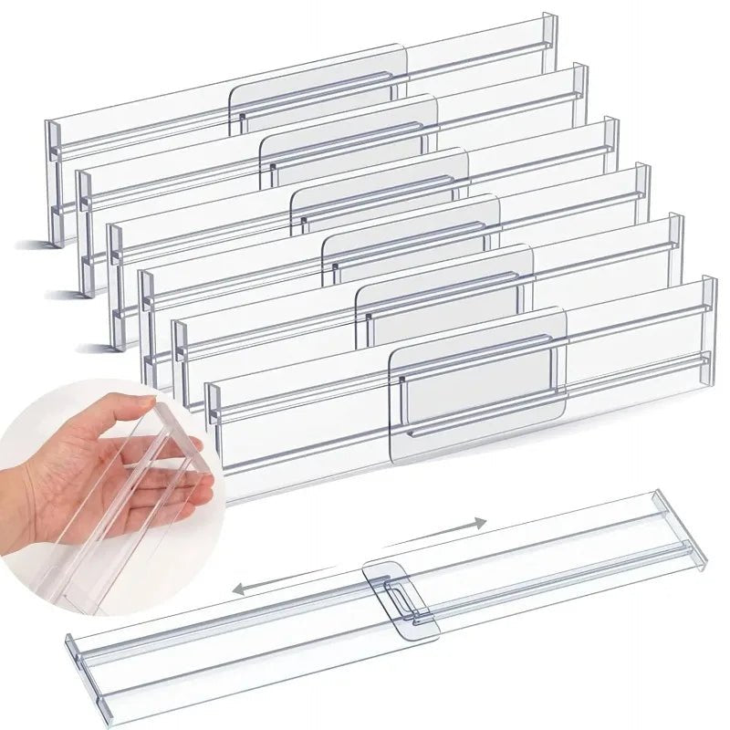 Drawer Dividers Organizers Adjustable Plastic Drawers Separators for Clothing Kitchen Utensils Makeup Office Storage - Figgostyle