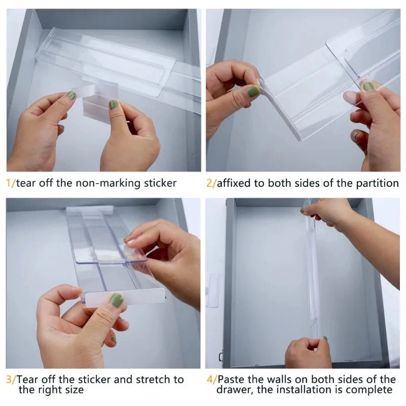 Drawer Dividers Organizers Adjustable Plastic Drawers Separators for Clothing Kitchen Utensils Makeup Office Storage - Figgostyle