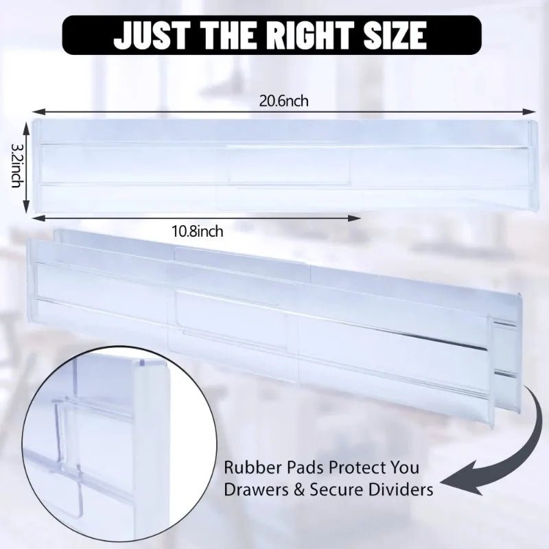 Drawer Dividers Organizers Adjustable Plastic Drawers Separators for Clothing Kitchen Utensils Makeup Office Storage - Figgostyle