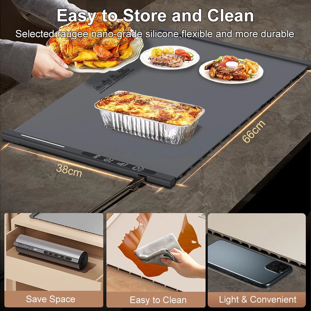 Electric Food Warmer Plate Foldable Warming Tray Plate Warmer - Figgostyle