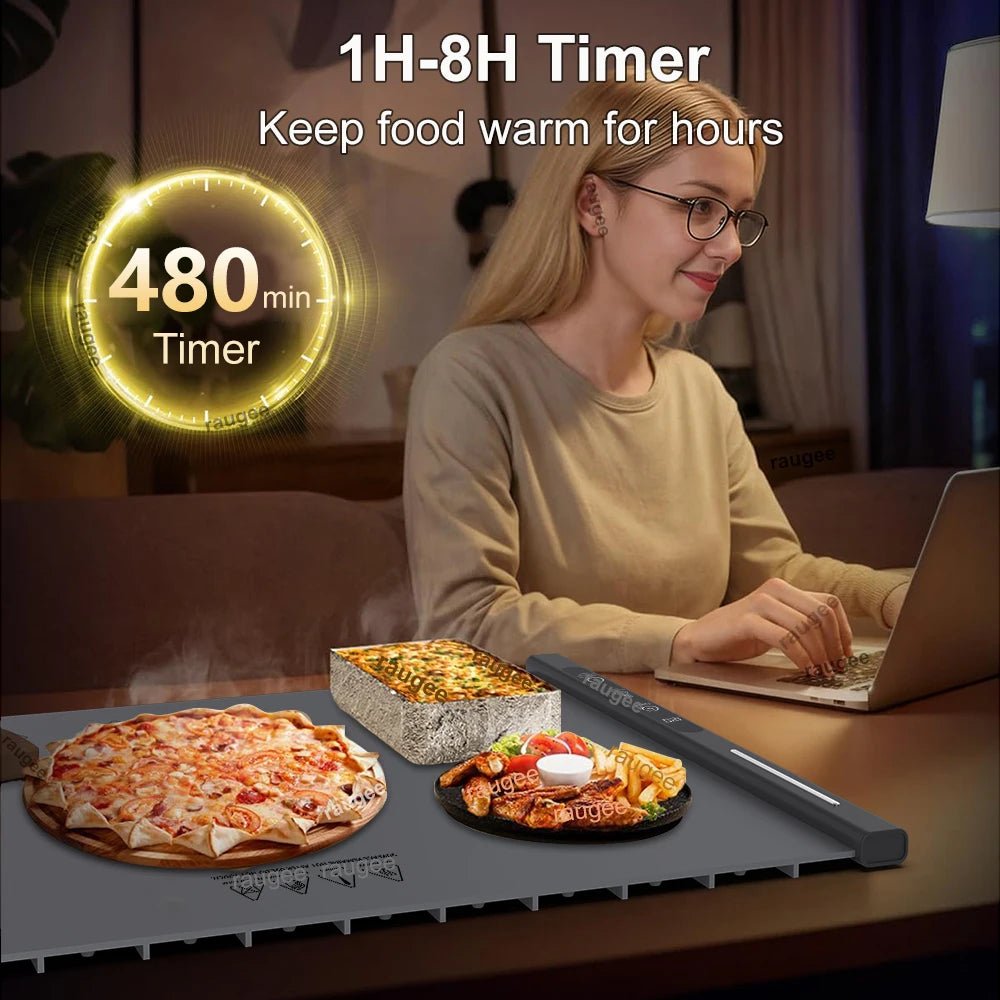 Electric Food Warmer Plate Foldable Warming Tray Plate Warmer - Figgostyle