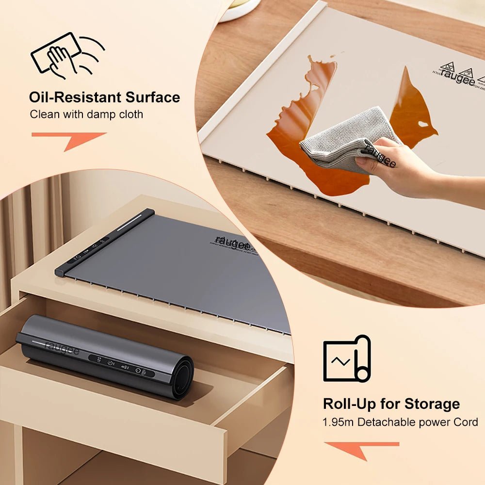 Electric Food Warmer Plate Foldable Warming Tray Plate Warmer - Figgostyle