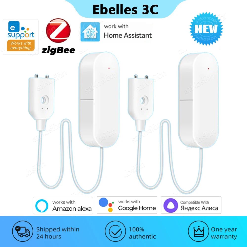 eWeLink APP Water Leak Detector Smart Home Zigbee Leakage Sensor Security Protection Works with Home Assistant Zigbee Gateway - Figgostyle