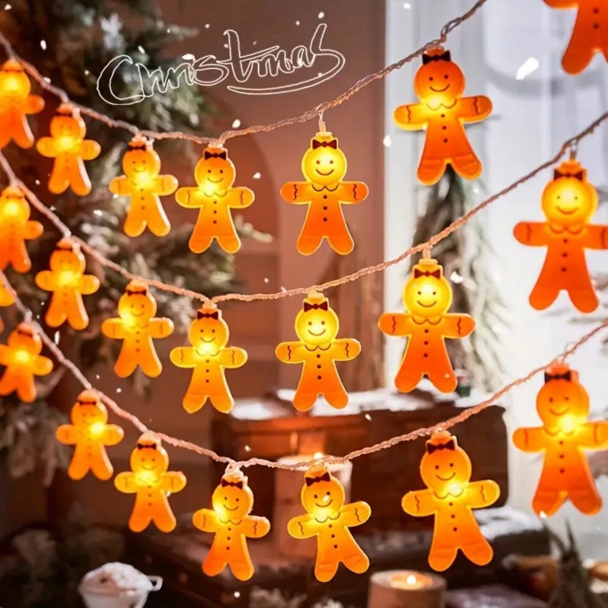 Gingerbread LED String Lights 🍪✨ - Figgostyle