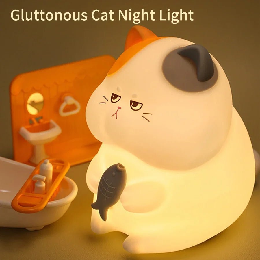 Gluttonous Cat Night Light - Figgostyle