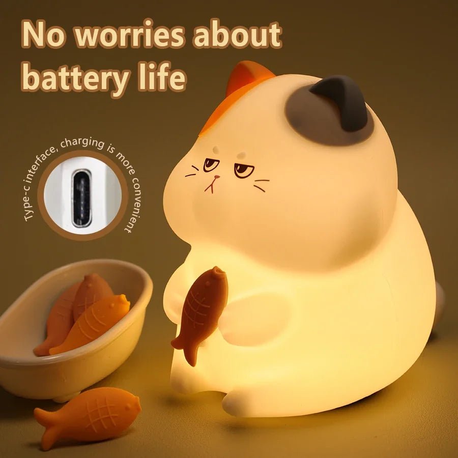 Gluttonous Cat Night Light - Figgostyle