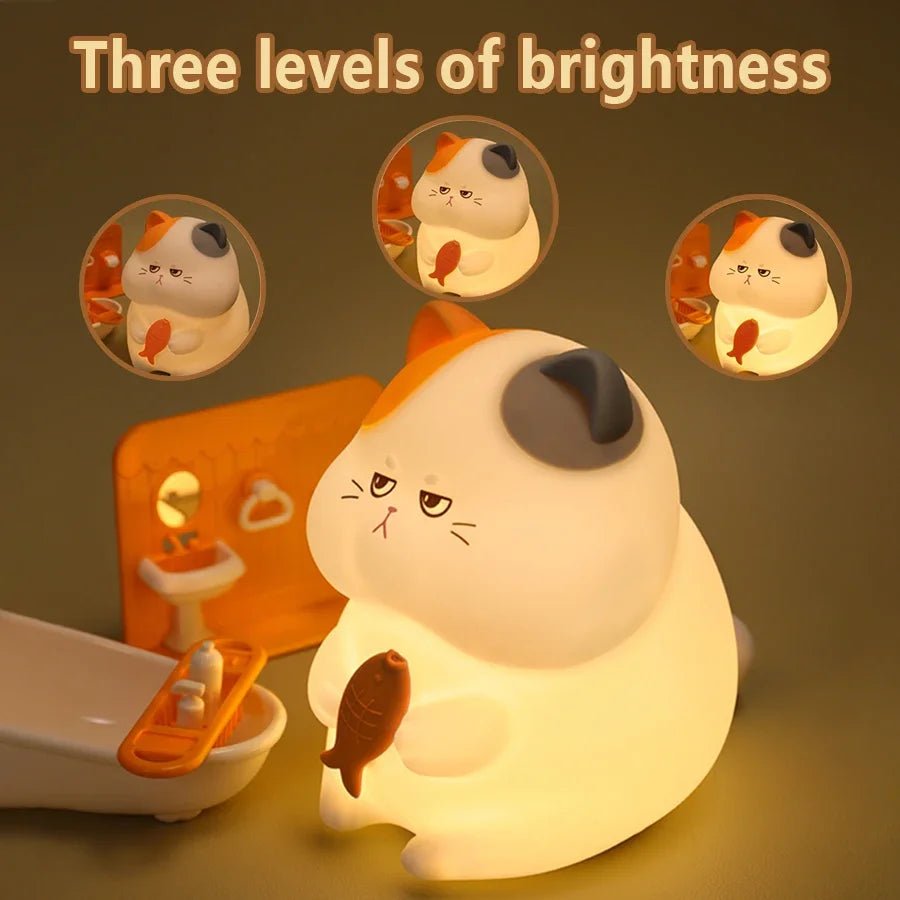 Gluttonous Cat Night Light - Figgostyle