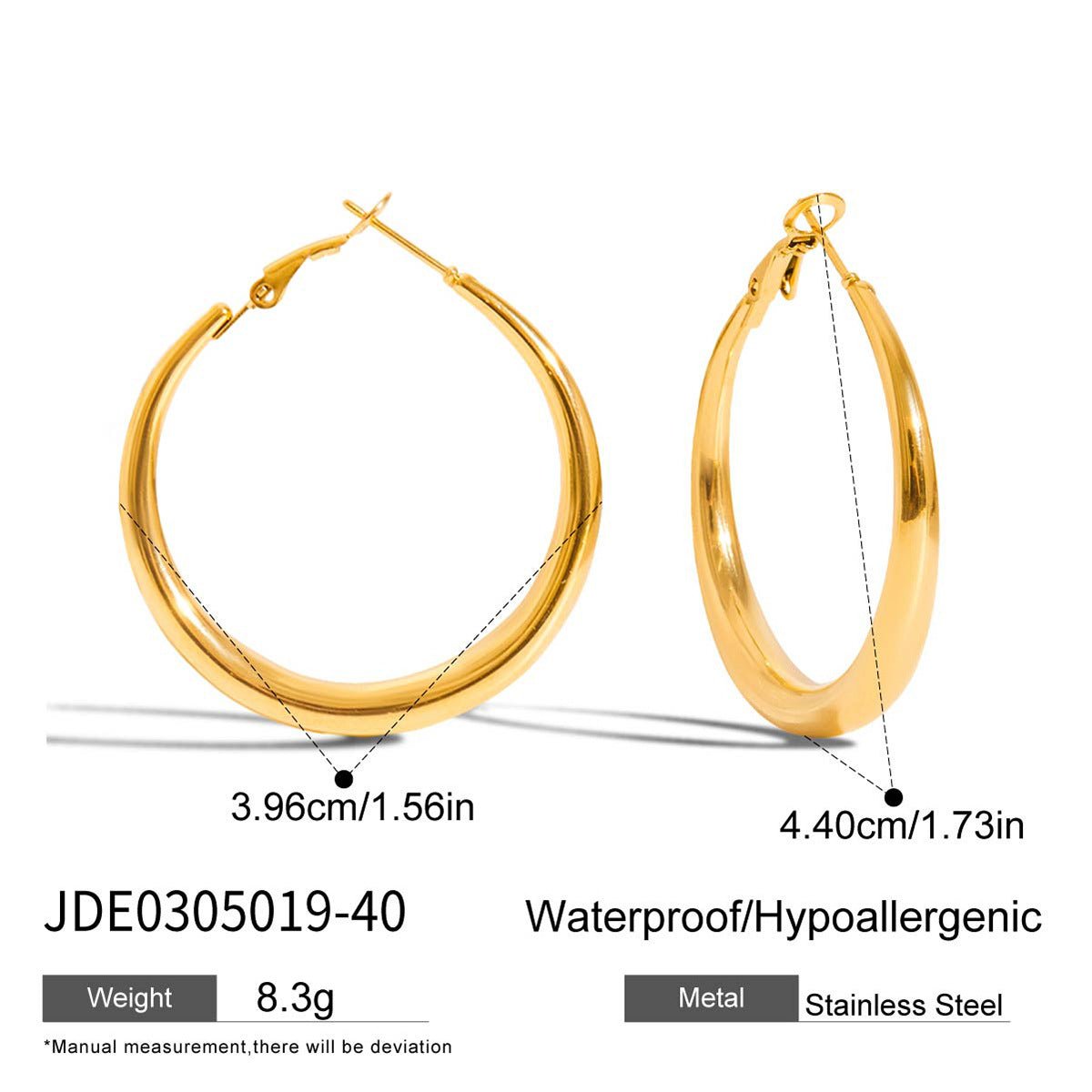 High - end large hoop earrings, titanium steel earrings - Figgostyle